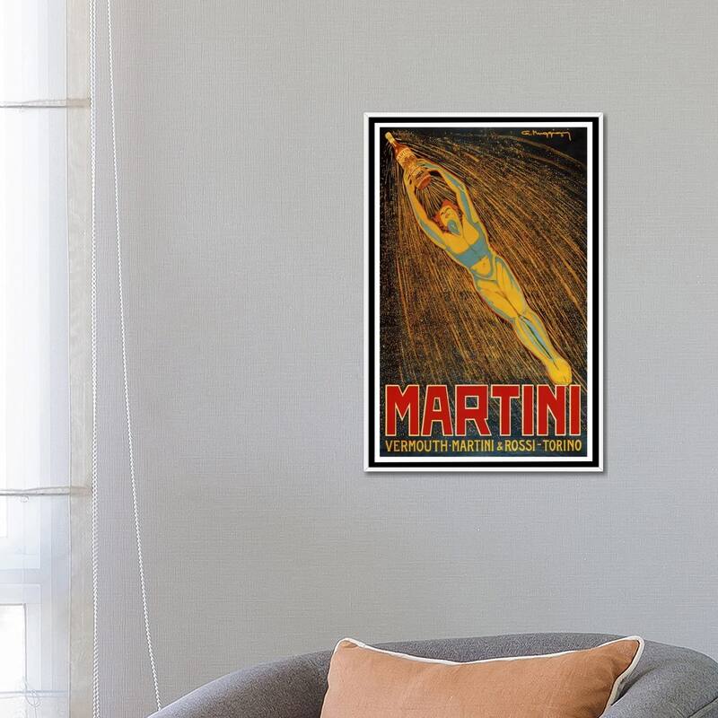 iCanvas "Martini (Vermouth Martini & Rossi) Advertising Vintage Poster" by Unknown Artist Framed